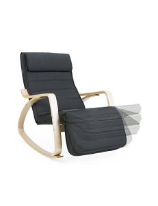 Κουνιστή Πολυθρόνα, Songmics, Γκρι, LYY10G, 150 Kg, 67 x 115 x 91 cm - Img 5