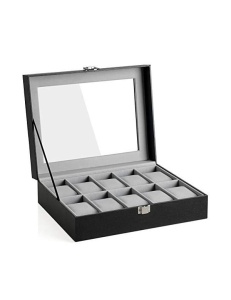 Κουτί για Ρολόγια, Songmics, χωρητικότητα 20.2 x 25.5 x 7.8 cm, JWB010BK, Γκρι