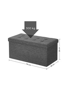 Κουτί Αποθήκευσης, Songmics, 80L, 300 Kg, LSF46GYZ, 76 x 38 x 38 cm - Img 6