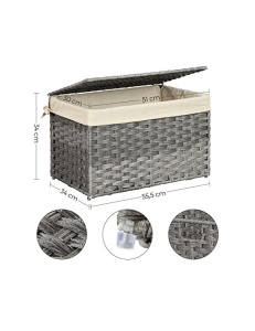 Κουτί Αποθήκευσης, Songmics, RST56WG, 65 L, 55.5 x 34 x 34 cm - Img 5