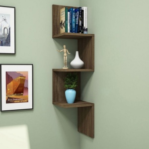 Κρεμαστό γωνιακό ράφι Insta Walnut 25x25x105.5 cm - Img 3