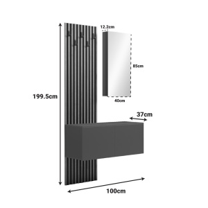 Κρεμάστρα με Καθρέφτη Arika Καφέ 100x37.1x199.5 cm - Img 7