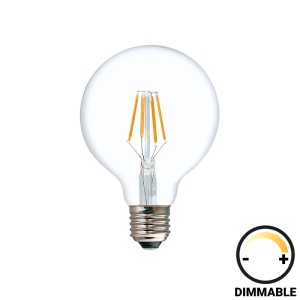 Λαμπτήρας LED G95 Dimmable 4W E27 200-220V, Διάφανο, 8x8x12 cm
