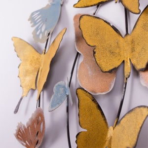 Μεταλλικός πίνακας Butterflies Πολύχρωμος 105x8x57 cm - Img 4