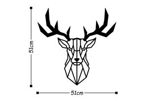 Μεταλλικός πίνακας Deer2 Μαύρο 51x51 cm - Img 3