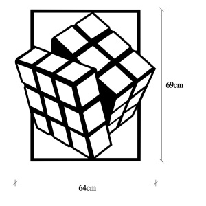 Μεταλλικός πίνακας Rubik's Μαύρο 64x69 cm - Img 7