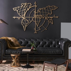 Μεταλλικός πίνακας World Χρυσό 65x95 cm - Img 8