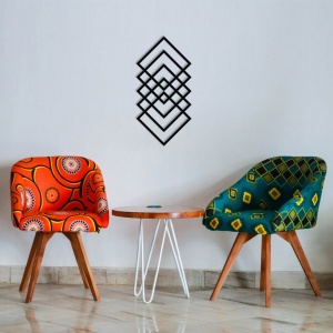 Μεταλλικός πίνακας Geometry Μαύρο 30x60 cm