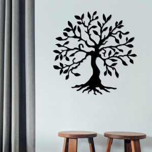 Μεταλλικός πίνακας Tree Μαύρο 60x60 cm