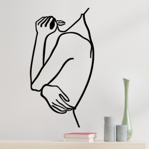 Μεταλλικός πίνακας Woman Μαύρο 70x0.15x38 cm