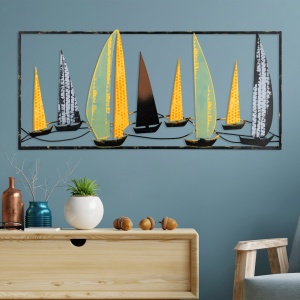 Μεταλλικός πίνακας Yelkenli Πολύχρωμος 40x90 cm