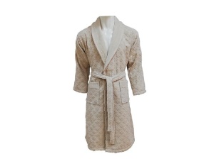 Μπουρνούζι Jacquard Velour, Unisex, Clerica Μπεζ