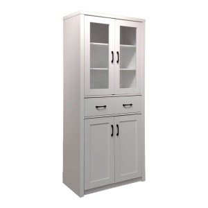 Ντουλάπι Κουζίνας με Βιτρίνα Nisso Λευκό 80x40x183.5 cm