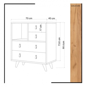 Ντουλάπα Dressing Fallow Oak-Λευκό - Img 4