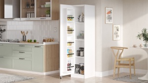 Ντουλάπα multifuncțional Va1 Λευκό 41.7x176.4x44.3 cm - Img 3