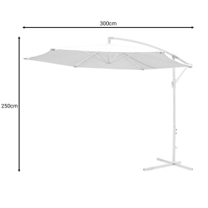 Ομπρέλα κήπου Jiopel Λευκό 300x300x250 cm - Img 2