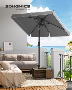 Ομπρέλα κήπου Songmics Γκρι 200x150x230 cm