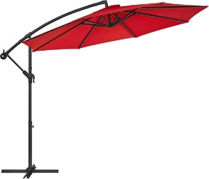 Ομπρέλα σκίασης, Songmics, 300 cm, UPF 50+, Κόκκινο