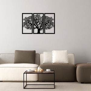 Πίνακας από ξύλο και μέταλλο Agac Μαύρο 66x105 cm