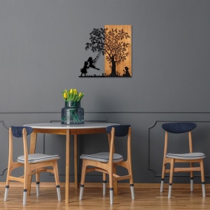 Πίνακας από ξύλο και μέταλλο The Καρυδί 58x59 cm