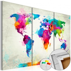 Πίνακας από φελλό - Colourful Expression [Cork Map] 60x40 cm