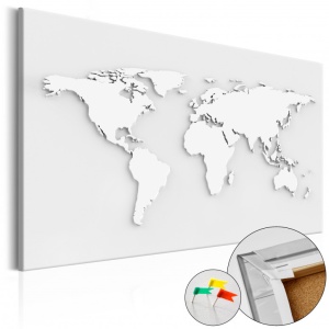 Πίνακας από φελλό - Monochromatic World [Cork Map] 90x60 cm