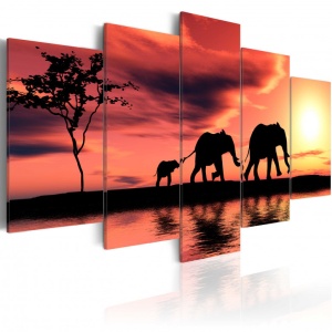 Πίνακας - African elephants family 100x50 cm