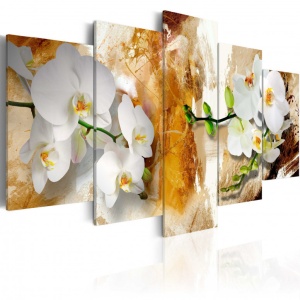 Πίνακας - Brown Paint and Orchid 100x50 cm