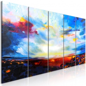 Πίνακας - Colourful Sky (5 Parts) Narrow 200x80 cm