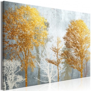 Πίνακας - Hoarfrost and Gold (1 Part) Wide 90x60 cm