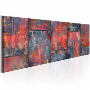 Πίνακας - Metal Mosaic: Red 135x45 cm