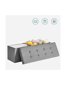 Πάγκος αποθήκευσης, Songmics, 110 x 38 x 38 cm, 120 L, LSF77G, Γκρι - Img 7