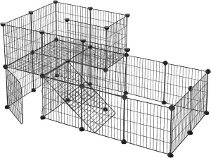 Πάρκο για κατοικίδια, Songmics, Μαύρο, LPI06H , 143 x 73 x 71 cm
