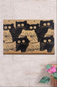 Πατάκι Εισόδου White Cats, 40x60 cm, από Ίνες Καρύδας
