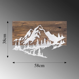Πίνακας από ξύλο και μέταλλο Mountain Καρυδί 38x58 cm - Img 6