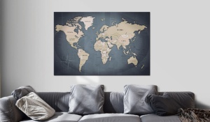 Πίνακας από φελλό - Shades of Grey [Cork Map] 120x80 cm - Img 2