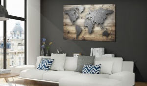 Πίνακας από φελλό - Silver World [Cork Map] 90x60 cm - Img 2