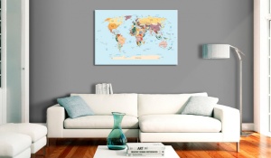 Πίνακας από φελλό - Travel with Me [Cork Map] 120x80 cm - Img 2