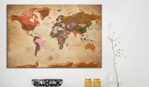 Πίνακας από φελλό - World Map: Brown Elegance [Cork Map] 120x80 cm - Img 2