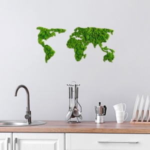 Πίνακας lemn licheni World Πράσινο 70x32 cm - Img 3