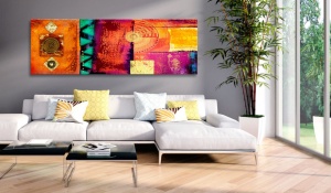 Πίνακας - Orange Abstraction 120x40 cm - Img 2