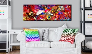 Πίνακας - Red Forest 150x50 cm - Img 2