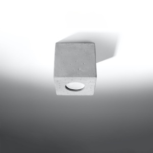 Πλαφονιέρα Quad από σκυρόδεμα, Γκρι, 10x10x10 cm - Img 2