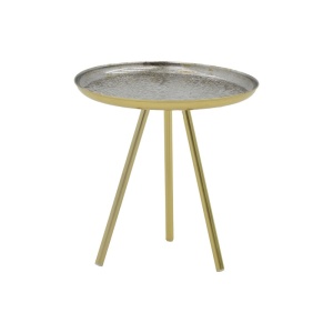 Πλαϊνό τραπεζάκι Jacksie γκρι μέταλλο-Χρυσό 41x41x43.5 cm