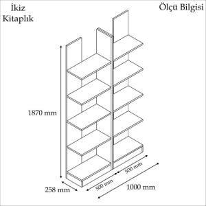 Ραφιέρα βιβλίων İkiz, Λευκό - Img 4