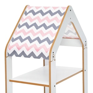 Ραφιέρα Montessori Zoilen λευκό-ροζ MDF 57x34x70 cm - Img 3