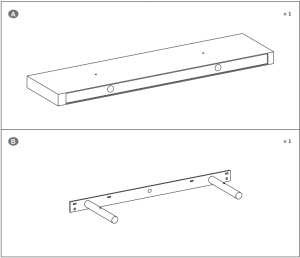 Ράφι τοίχου, Vasagle, LWS28W, Λευκό, 80 x 20 x 3.8 cm - Img 8