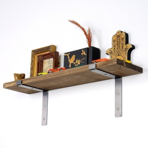 Ράφι din ξύλο Lam002 Μαύρο 60x16x14 cm - Img 3
