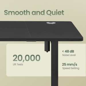 Ρυθμιζόμενο γραφείο Songmics Μαύρο 160x70x120 cm - Img 5