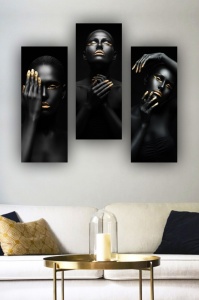Σετ πίνακες canvas (3 τεμάχια) MDF0090 Πολύχρωμο 70x50 cm